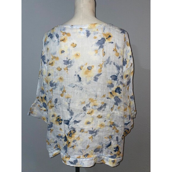 J.Jill Linen Gauze Floral Tunic Blouse size XL - Picture 5 of 9